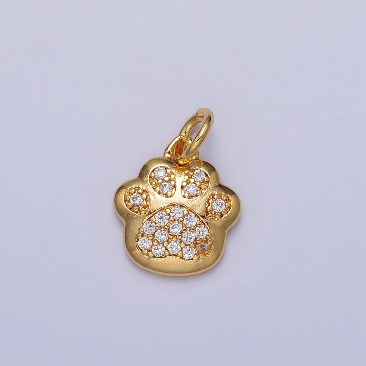 Mini Dog Paw Pendant Lead Nickel free 24K gold plated brass Animal Bear Charm Necklace Bracelet Jewelry making AC251