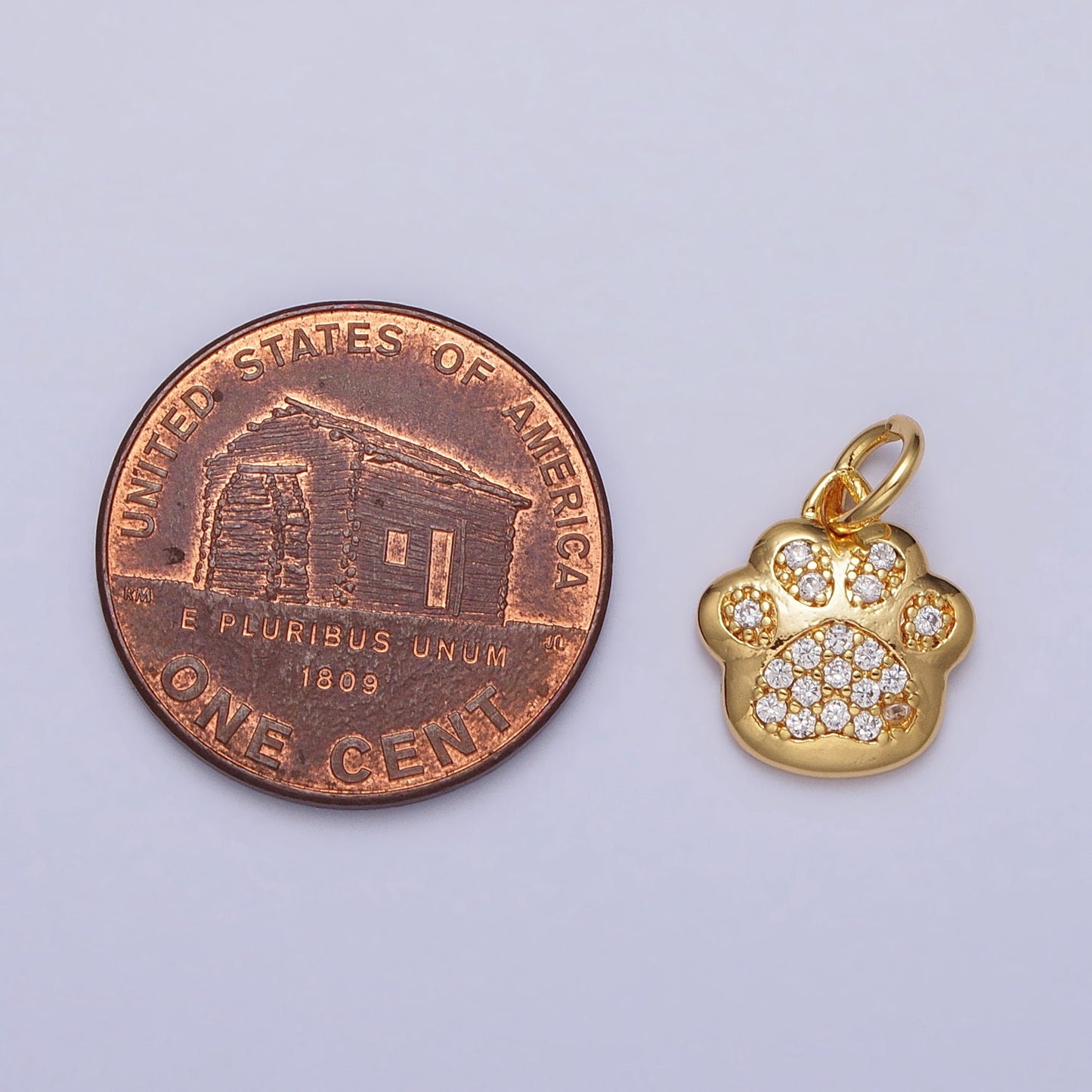Mini Dog Paw Pendant Lead Nickel free 24K gold plated brass Animal Bear Charm Necklace Bracelet Jewelry making AC251