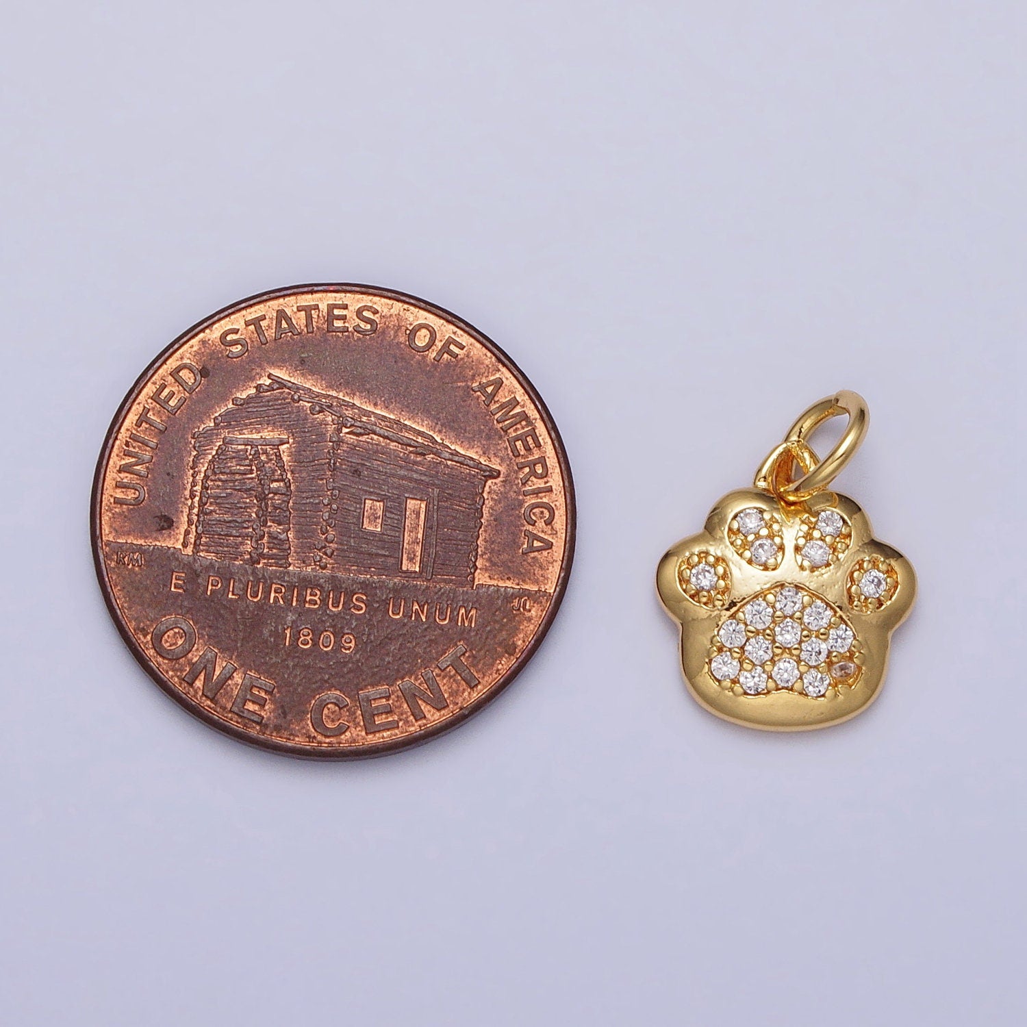 Mini Dog Paw Pendant Lead Nickel free 24K gold plated brass Animal Bear Charm Necklace Bracelet Jewelry making AC251