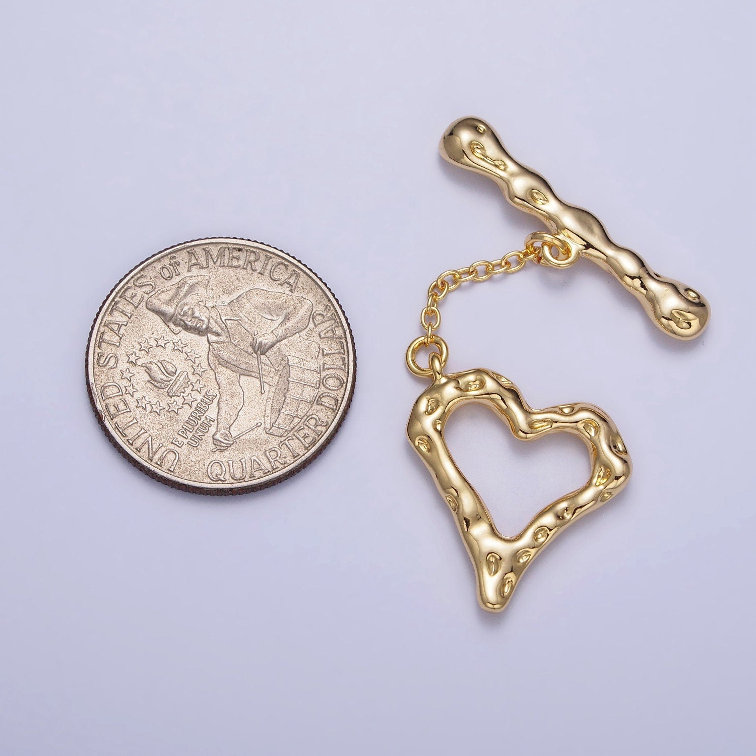 Abstract Heart Toggle Clasp Dainty OT Gold Clasp Silver Rustic Fancy Toggle Clasp for DIY Jewelry Making Supply Findings Z110