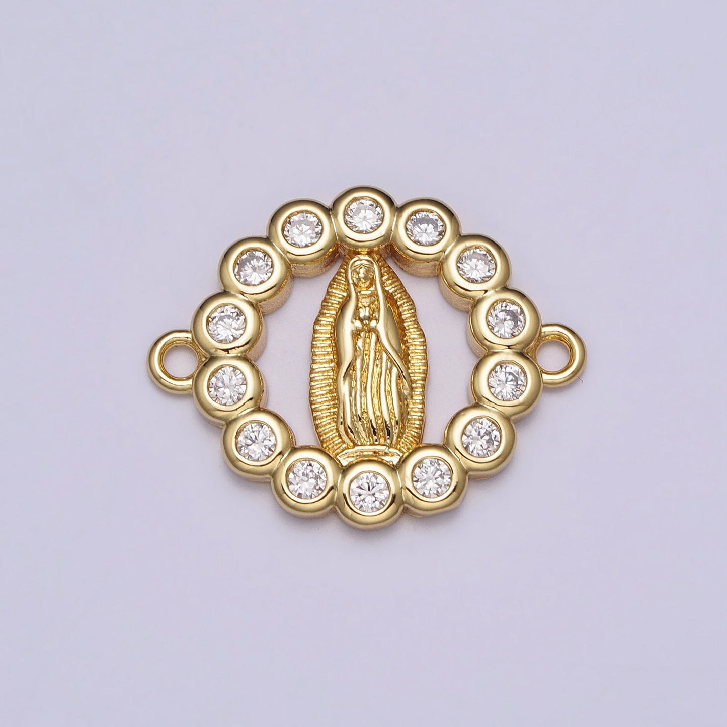 Dainty Gold Virgin Mother Mary Link connector Lady Guadalupe Charm Connector Religious Necklace Bracelet Component Y-782