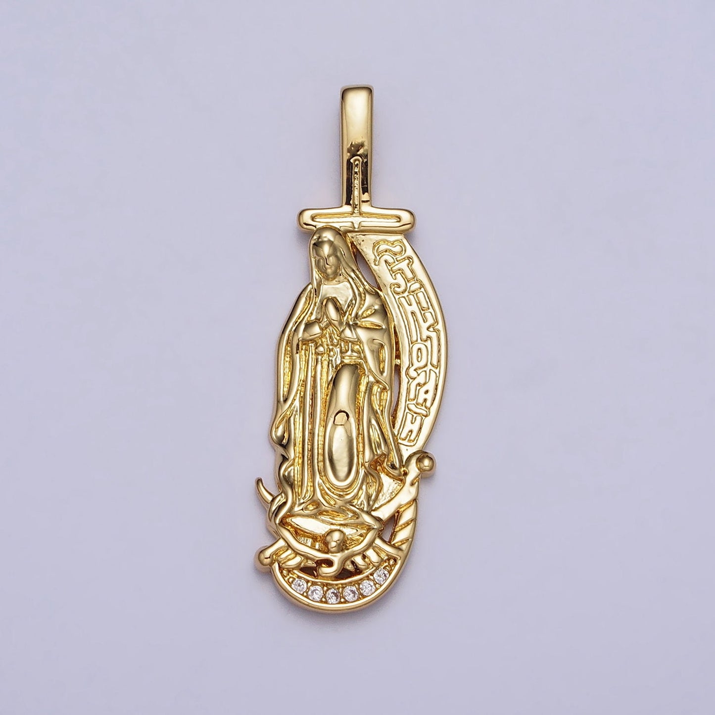 Gold Virgin Mary Pendant For Religious Jewelry Making Supply Mother Mary Charm for Necklace component AA083