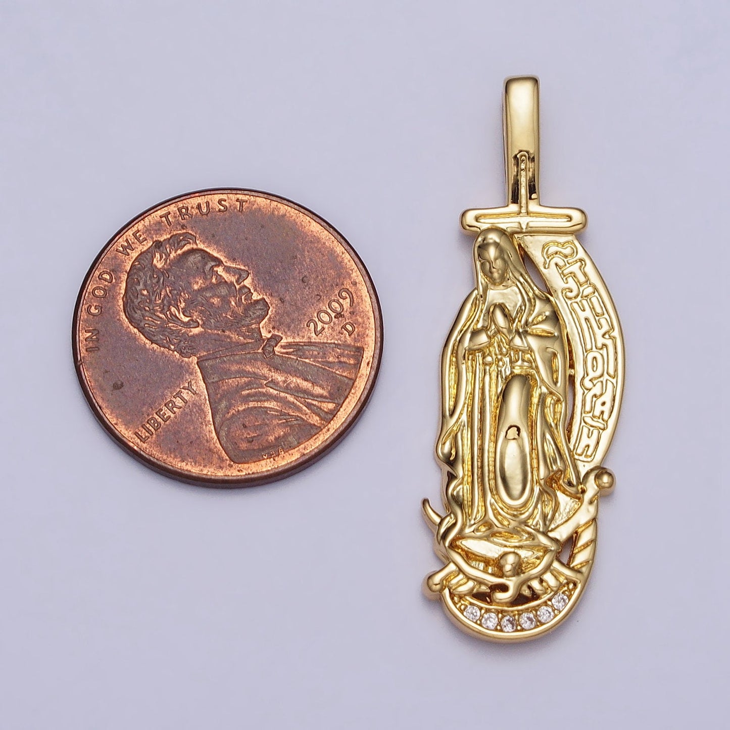 Gold Virgin Mary Pendant For Religious Jewelry Making Supply Mother Mary Charm for Necklace component AA083