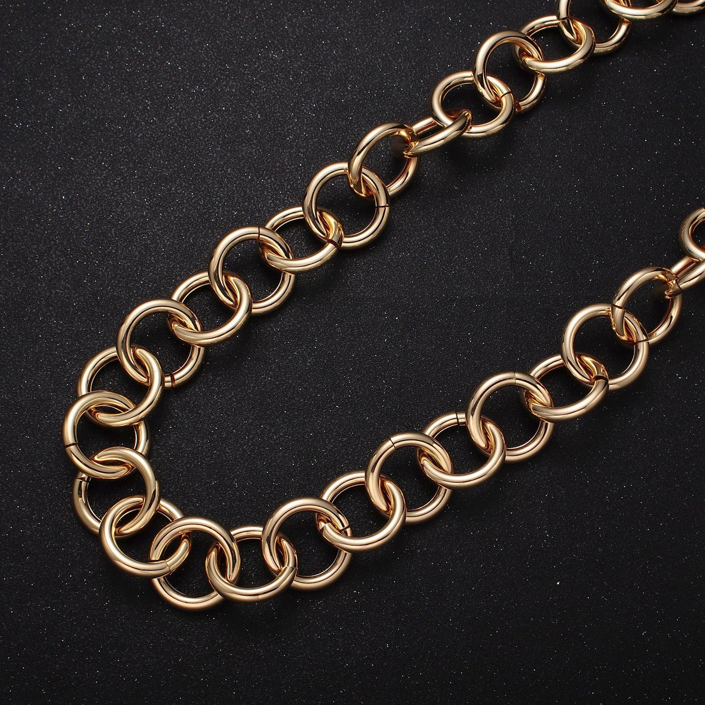 24K Gold Filled 9mm Round Rolo Unfinished Wholesale Statement Jewelry Making Bulk Chain by Yard in Gold & Silver | Roll-1187 Roll-1188
