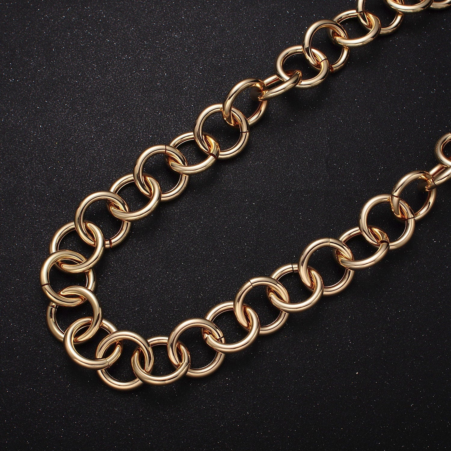 24K Gold Filled 9mm Round Rolo Unfinished Wholesale Statement Jewelry Making Bulk Chain by Yard in Gold & Silver | Roll-1187 Roll-1188