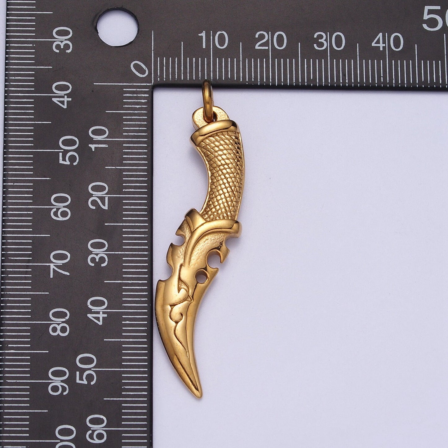 Big Gold Dagger Pendant Necklace Stainless Steel Sword Men Necklaces Gift / Unisex Jewelry Making Supply for Craft Supply J-460