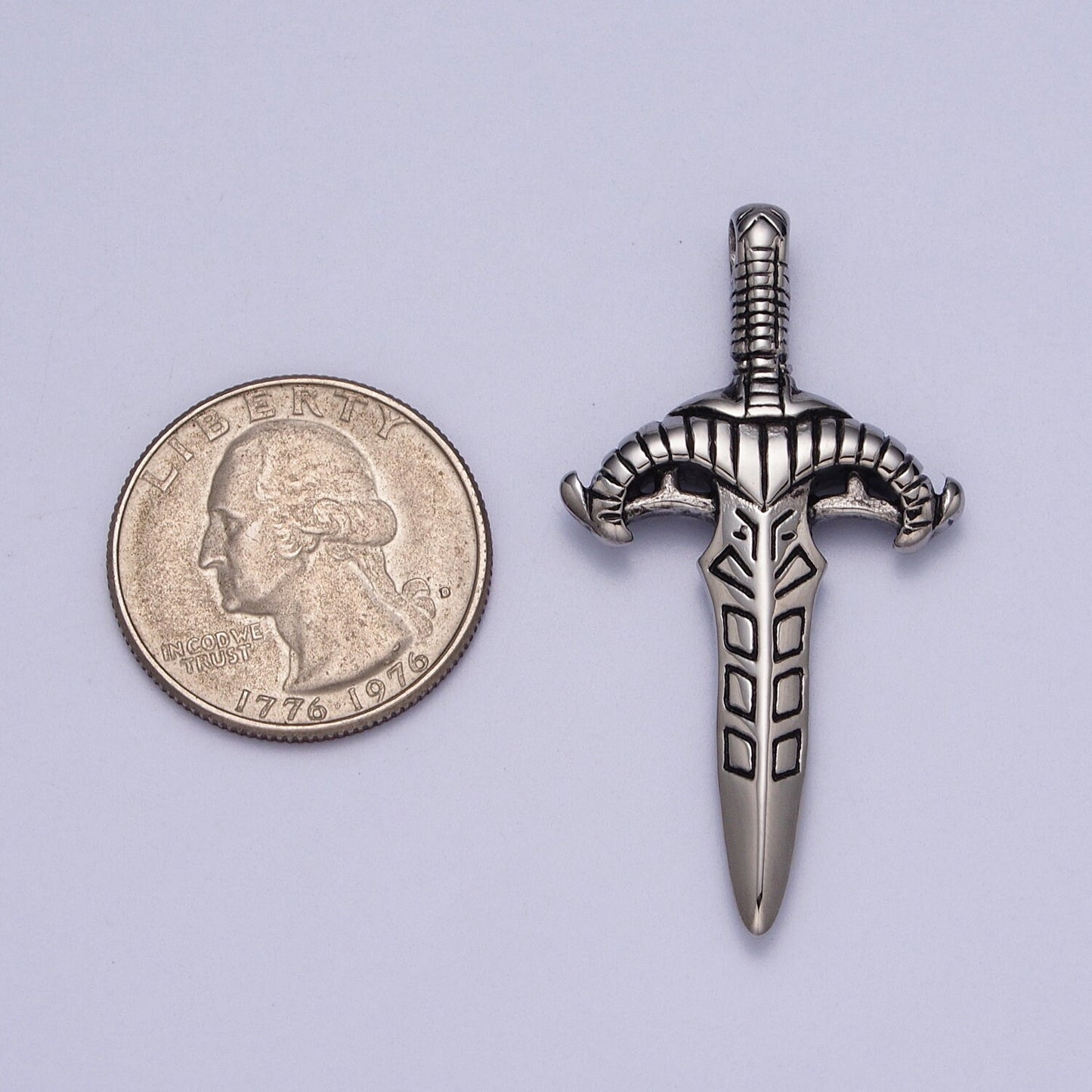 Stainless Steel Weapon Dagger Knife Sword Statement Pendant Necklace for Men Jewelry | J392