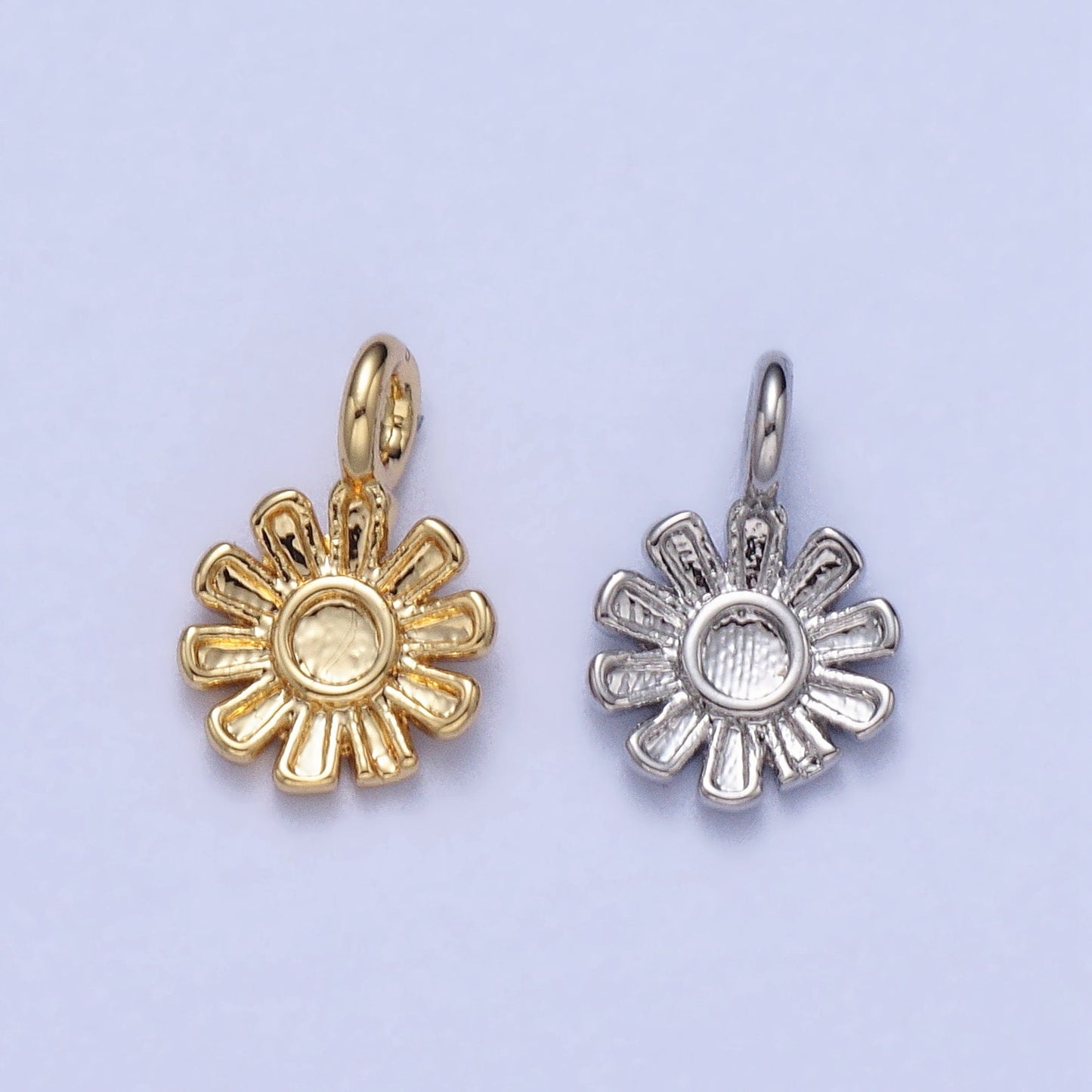 Mini Gold Flower Charm Floral Charm Spring Garden Charm Jewelry Finding Silver Daisy Charm for Necklace Bracelet Earring Supply AC032