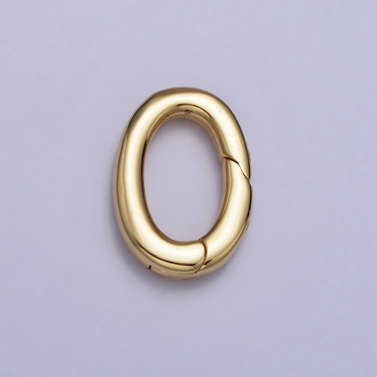 Tiny Gold Spring Gate Ring, Push Gate ring Mini Oval Ring Charm Holder Gold Clasp for Jewelry Clasp Bracelet Necklace Component Z-135