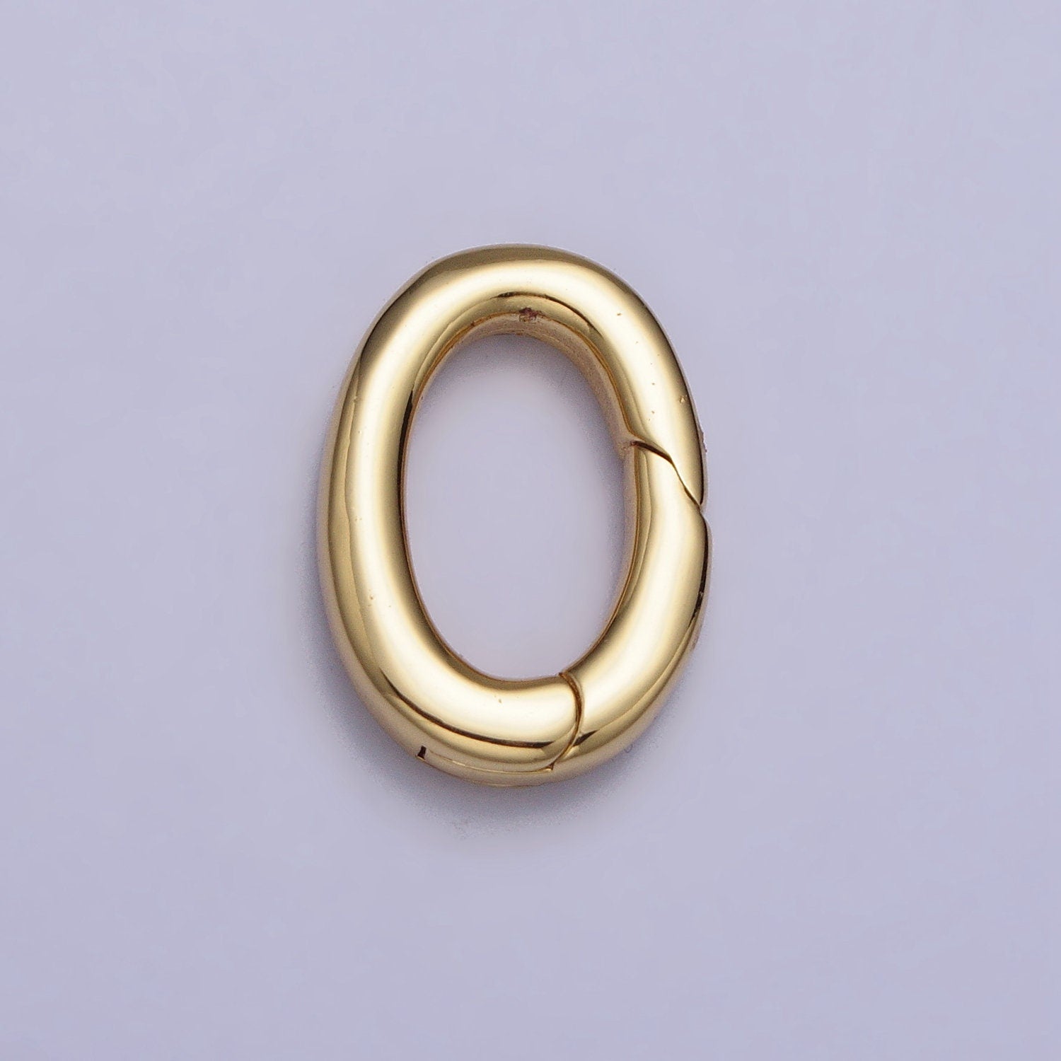 Tiny Gold Spring Gate Ring, Push Gate ring Mini Oval Ring Charm Holder Gold Clasp for Jewelry Clasp Bracelet Necklace Component Z-135