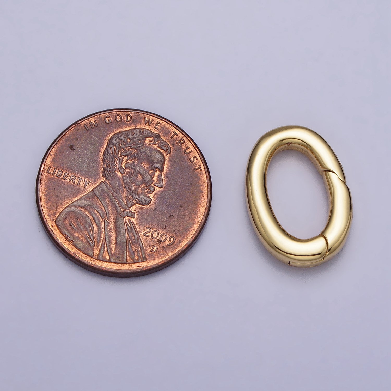 Tiny Gold Spring Gate Ring, Push Gate ring Mini Oval Ring Charm Holder Gold Clasp for Jewelry Clasp Bracelet Necklace Component Z-135