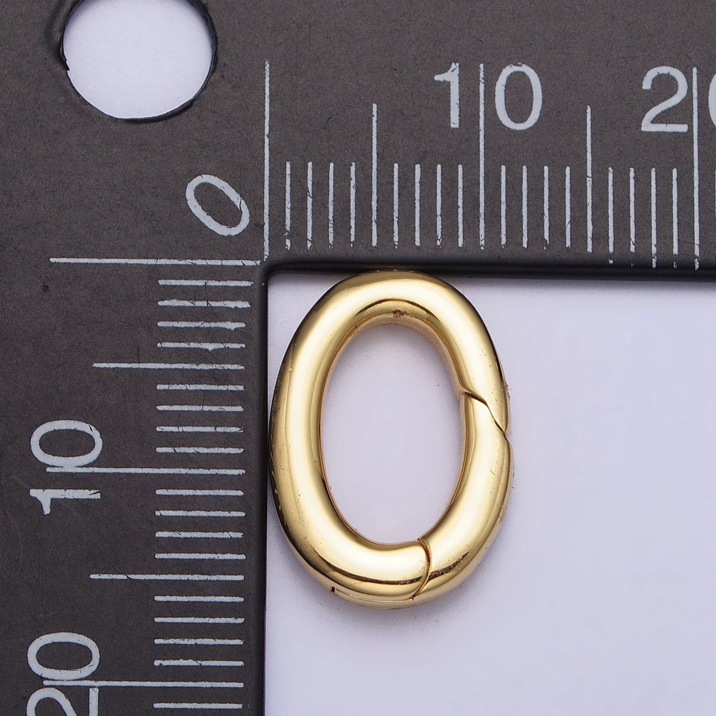 Tiny Gold Spring Gate Ring, Push Gate ring Mini Oval Ring Charm Holder Gold Clasp for Jewelry Clasp Bracelet Necklace Component Z-135