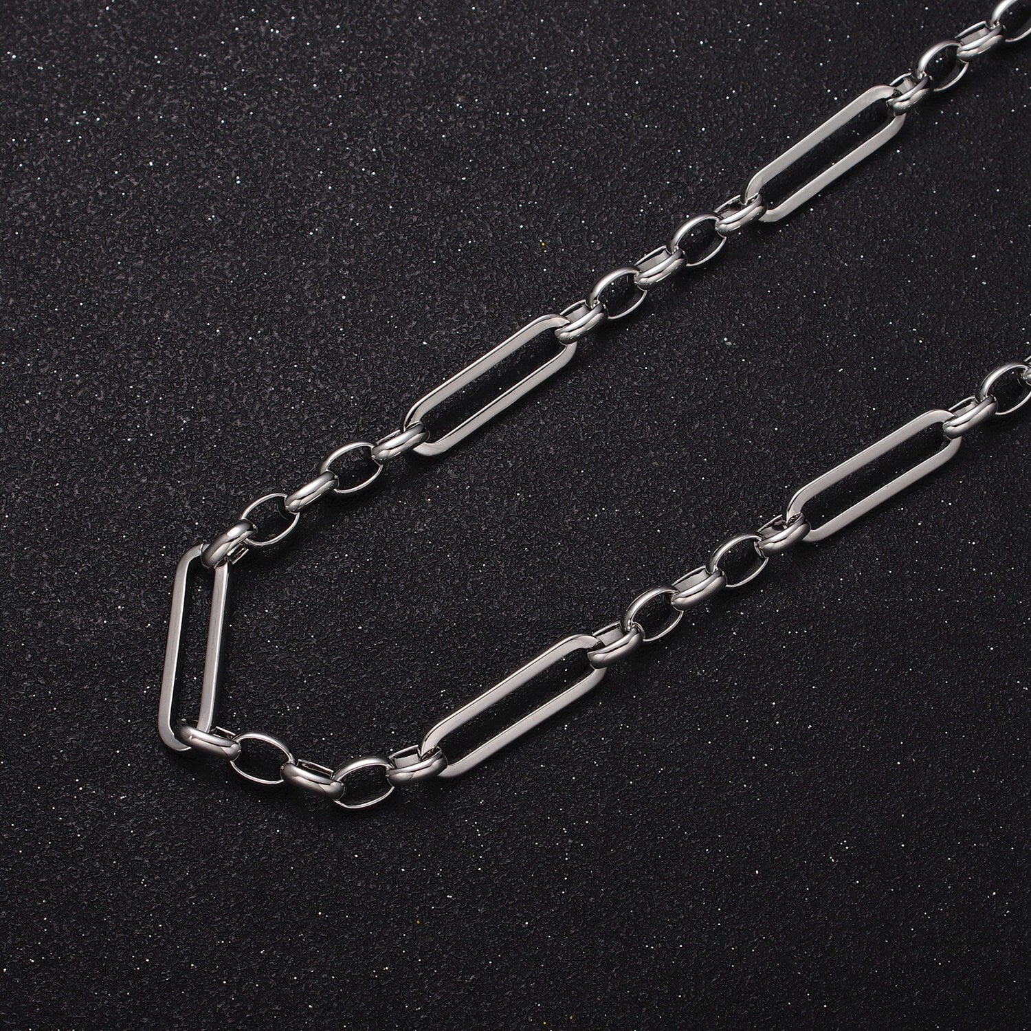 16K, White Gold Filled Unique Paper Clip Double Rolo Link Unfinished Unique Jewelry Making Yard Chain in Gold & Silver | Roll-1181 Roll-1182