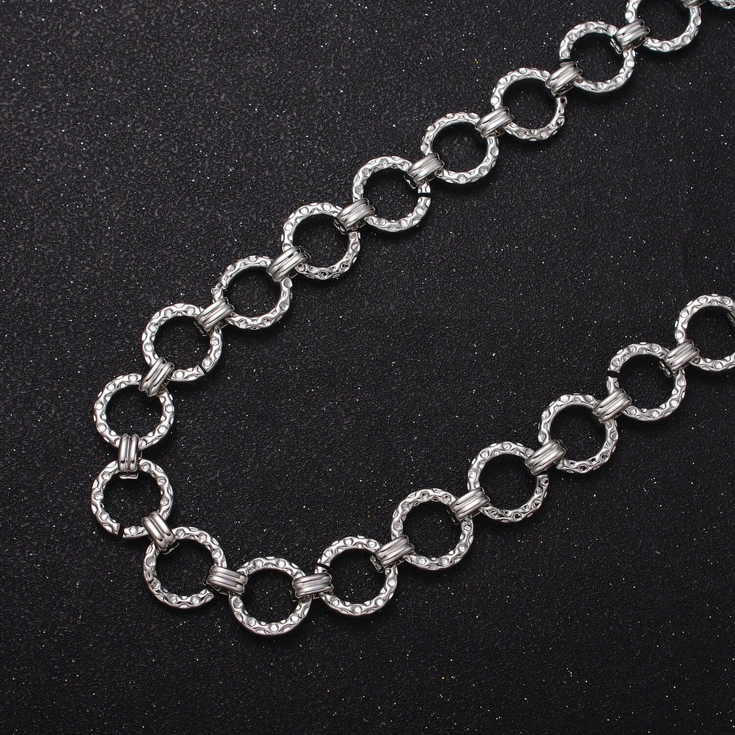 16K Gold Filled 12mm Round Rolo Hammered Unfinished Jewelry Making Chain Link By Yard In Gold & Silver | Roll-1173 Roll-1174