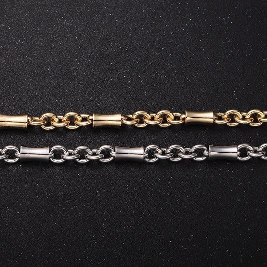 16K Gold Filled Edged Tube Multiple Round Rolo Link Unfinished Jewelry Making Chain in Gold & Silver by Yard | Roll-1171 Roll-1172