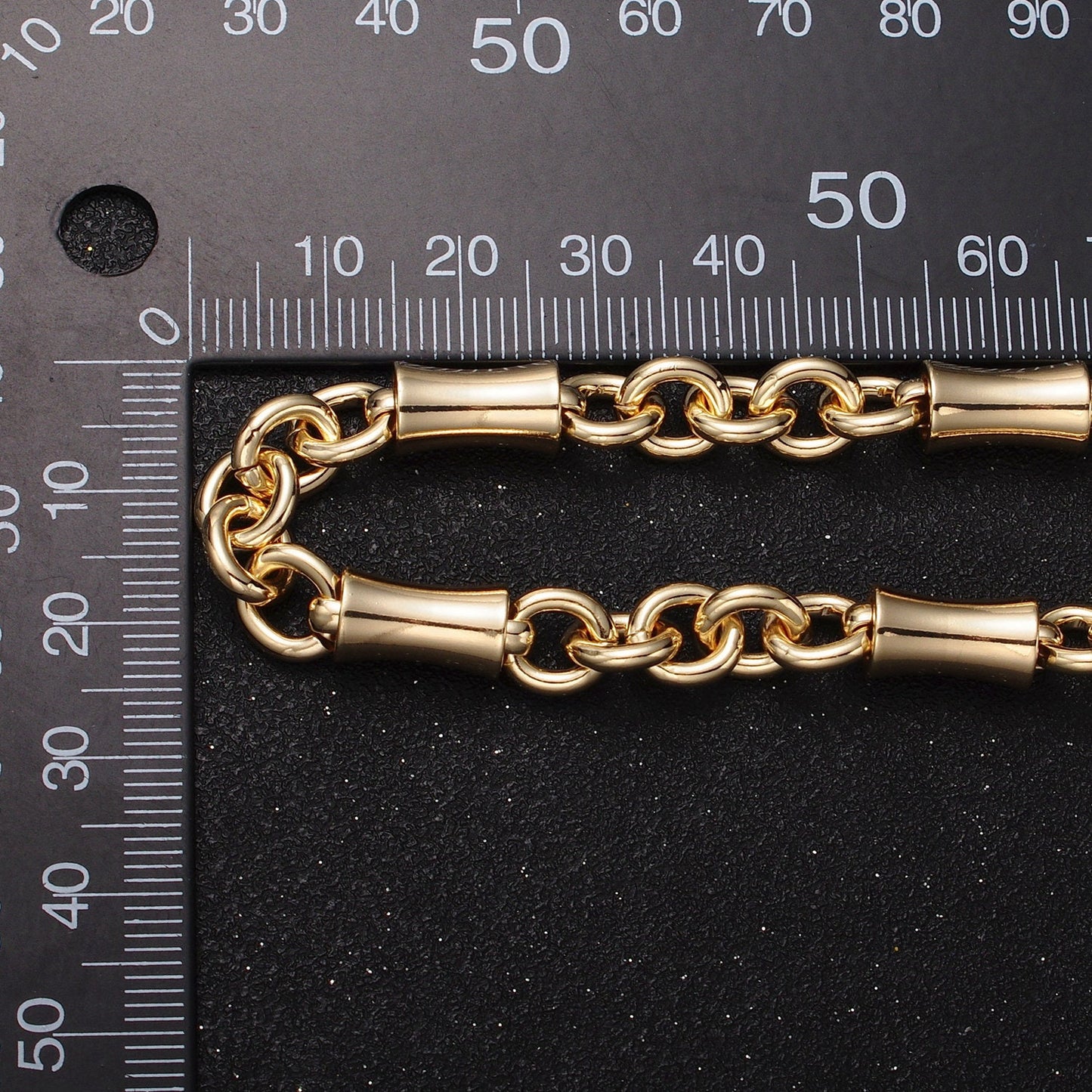16K Gold Filled Edged Tube Multiple Round Rolo Link Unfinished Jewelry Making Chain in Gold & Silver by Yard | Roll-1171 Roll-1172