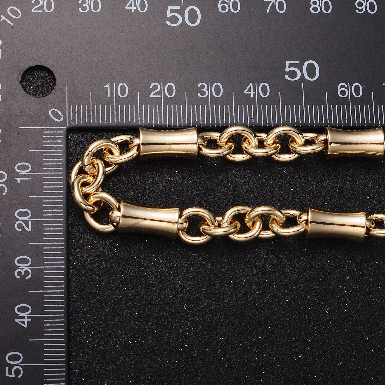 16K Gold Filled Edged Tube Multiple Round Rolo Link Unfinished Jewelry Making Chain in Gold & Silver by Yard | Roll-1171 Roll-1172