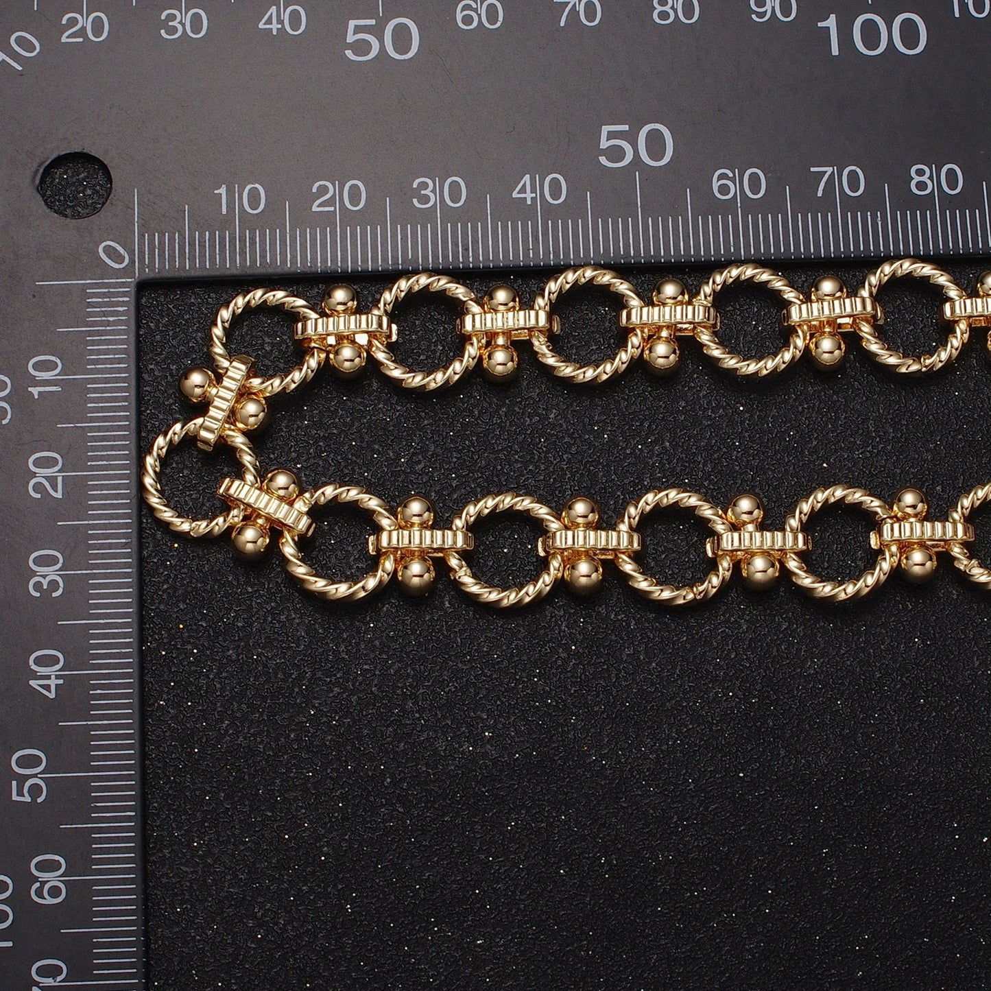 16K Gold Filled 12mm Twisted Rolo Designed Link Unfinished Jewelry Making Yard Statement Chain in Gold & Silver | Roll-1165 Roll-1166