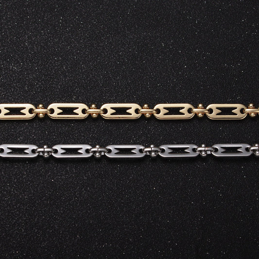 16K Gold Filled Geometric Designed Paper Clip Link 5mm Unfinished Jewelry Making Chain by Yard in Gold & Silver | Roll-1163 Roll-1164
