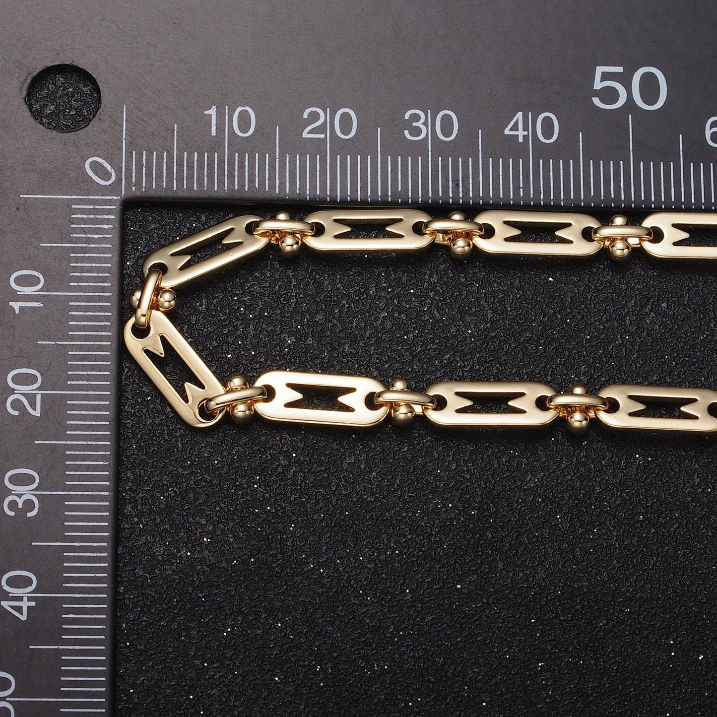 16K Gold Filled Geometric Designed Paper Clip Link 5mm Unfinished Jewelry Making Chain by Yard in Gold & Silver | Roll-1163 Roll-1164
