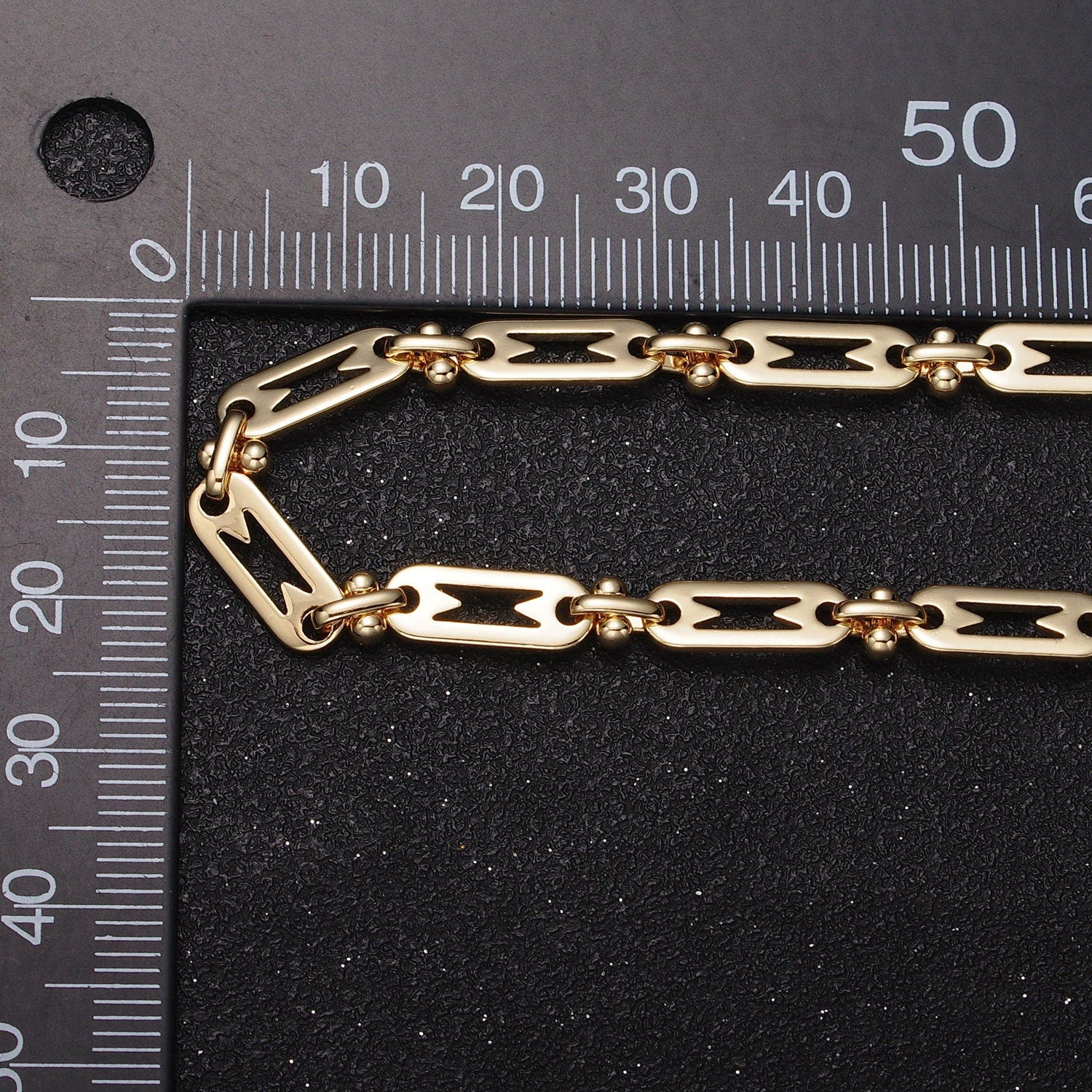 16K Gold Filled Geometric Designed Paper Clip Link 5mm Unfinished Jewelry Making Chain by Yard in Gold & Silver | Roll-1163 Roll-1164