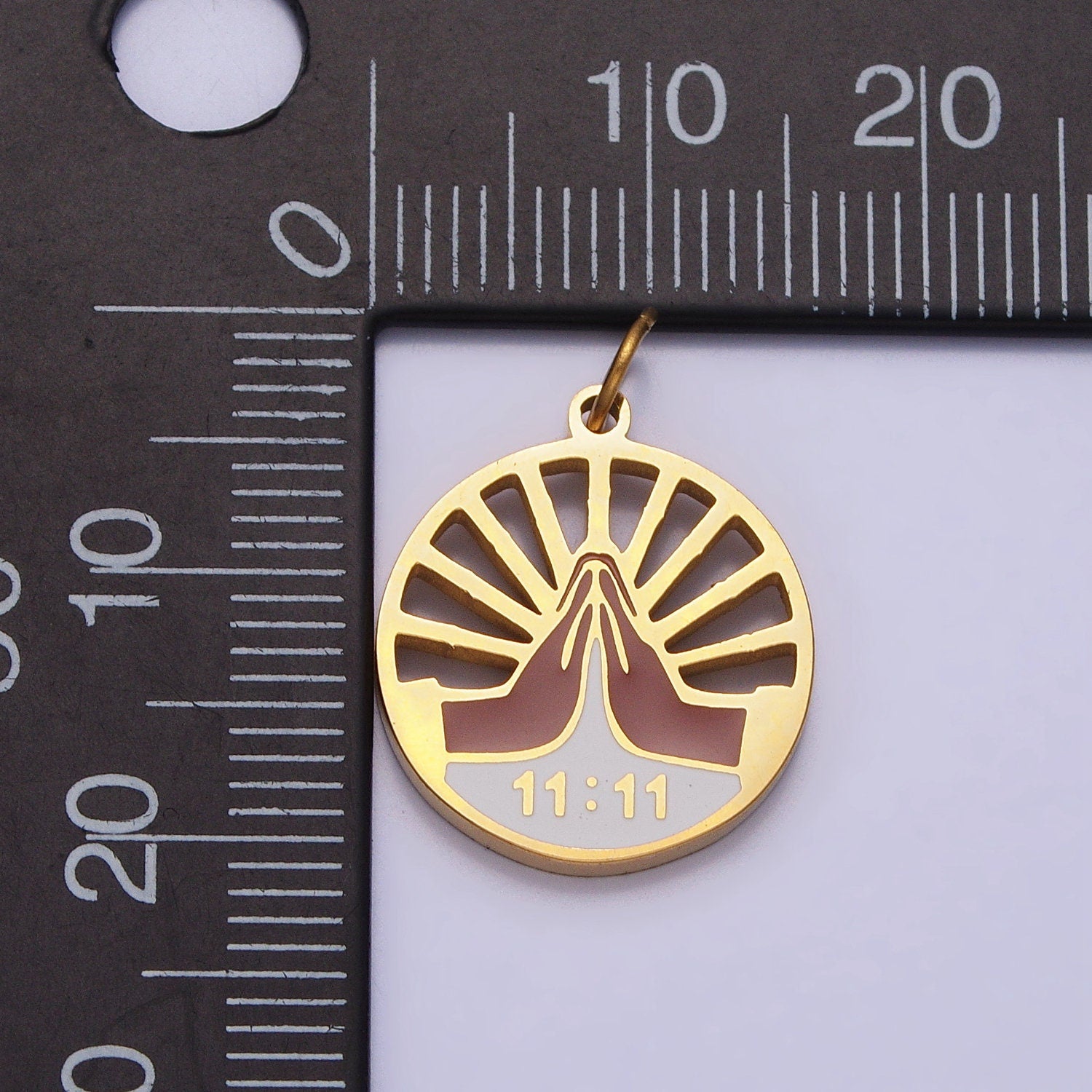 1111 Gold Angel Number Charm Wish Lucky Number for Necklace Bracelet Component Stainless Steel Jewelry Finding AB1102