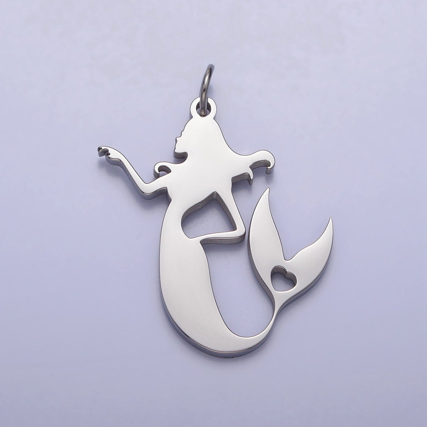 34x25.6mm Stainless Steel Mermaid Charms, Steel Dainty Mermaid Pendants Gold Under The Sea Jewelry Inspired Theme AB1126