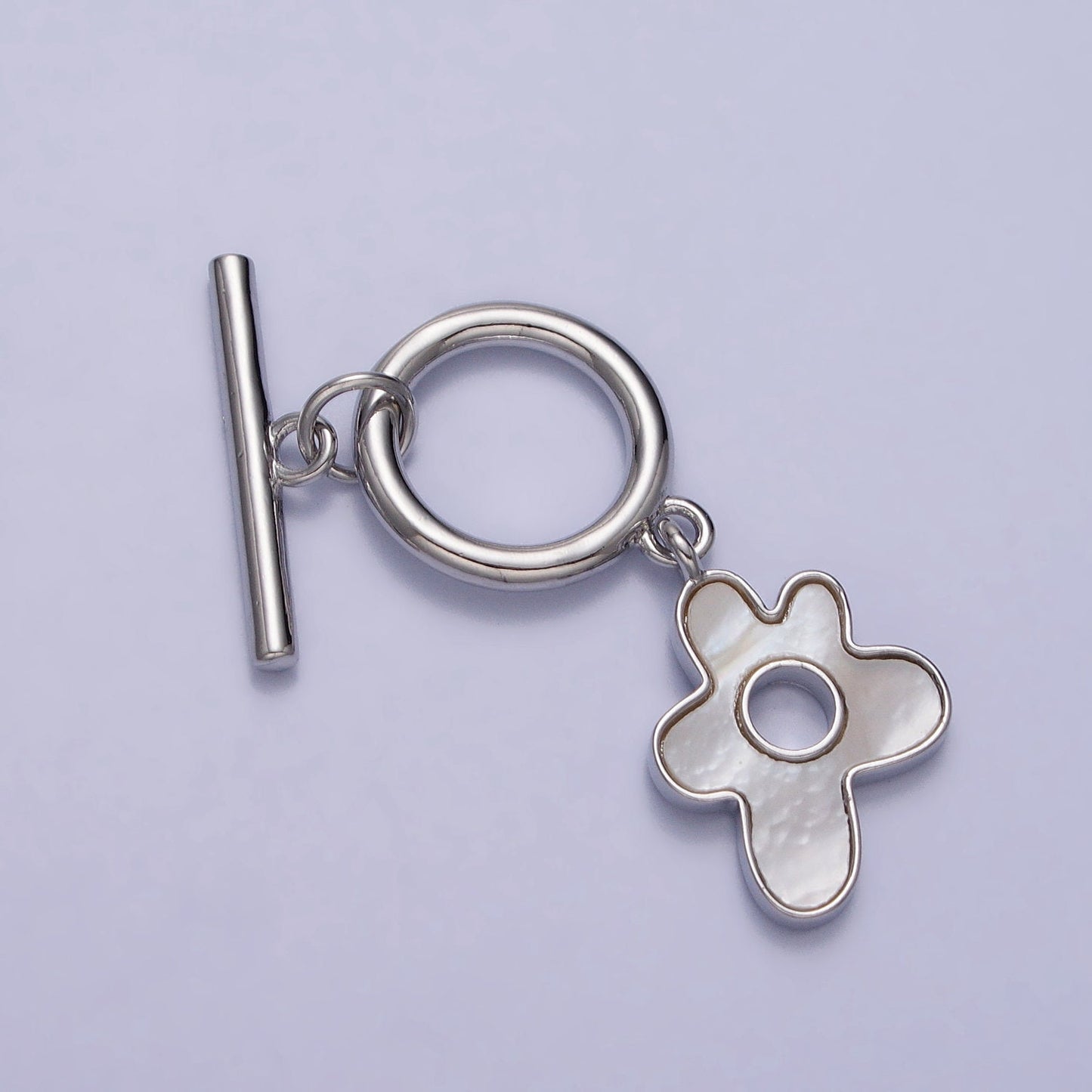 Abstract Shell Pearl Gold Flower Toggle Clasp, Jewelry Clasp OT Clasp Findings Z093