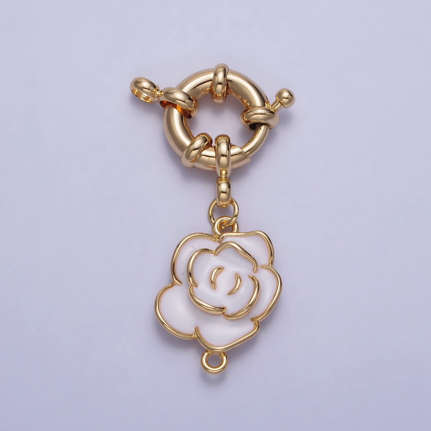 Gold Sailor Clasp With Flower Charm Three Loops for Lariat Necklace Bracelet Finding | Z050 Z051
