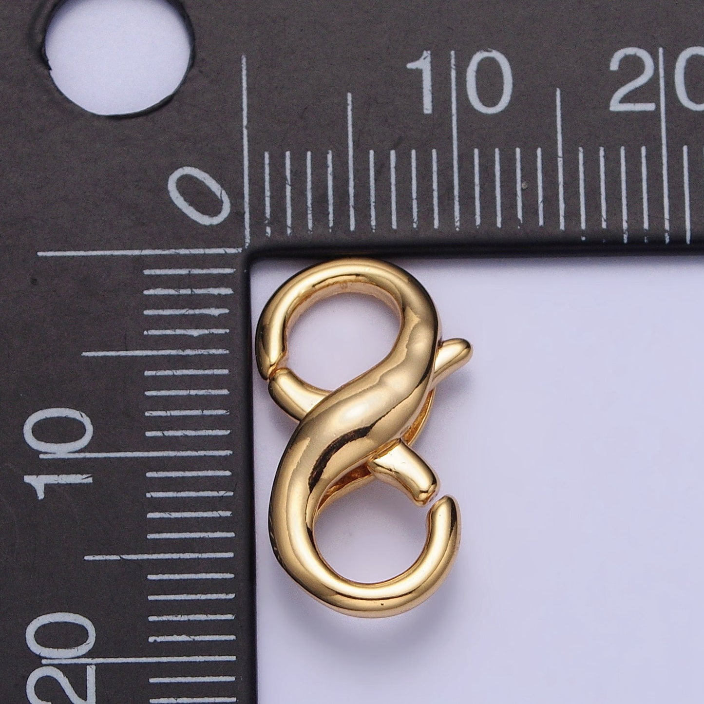 Dainty Gold Double Opening Infinity Figure 8 clasp for Jewelry Making Easy Connectors, Spring Hook Lobster Clasp End Clasps Z091