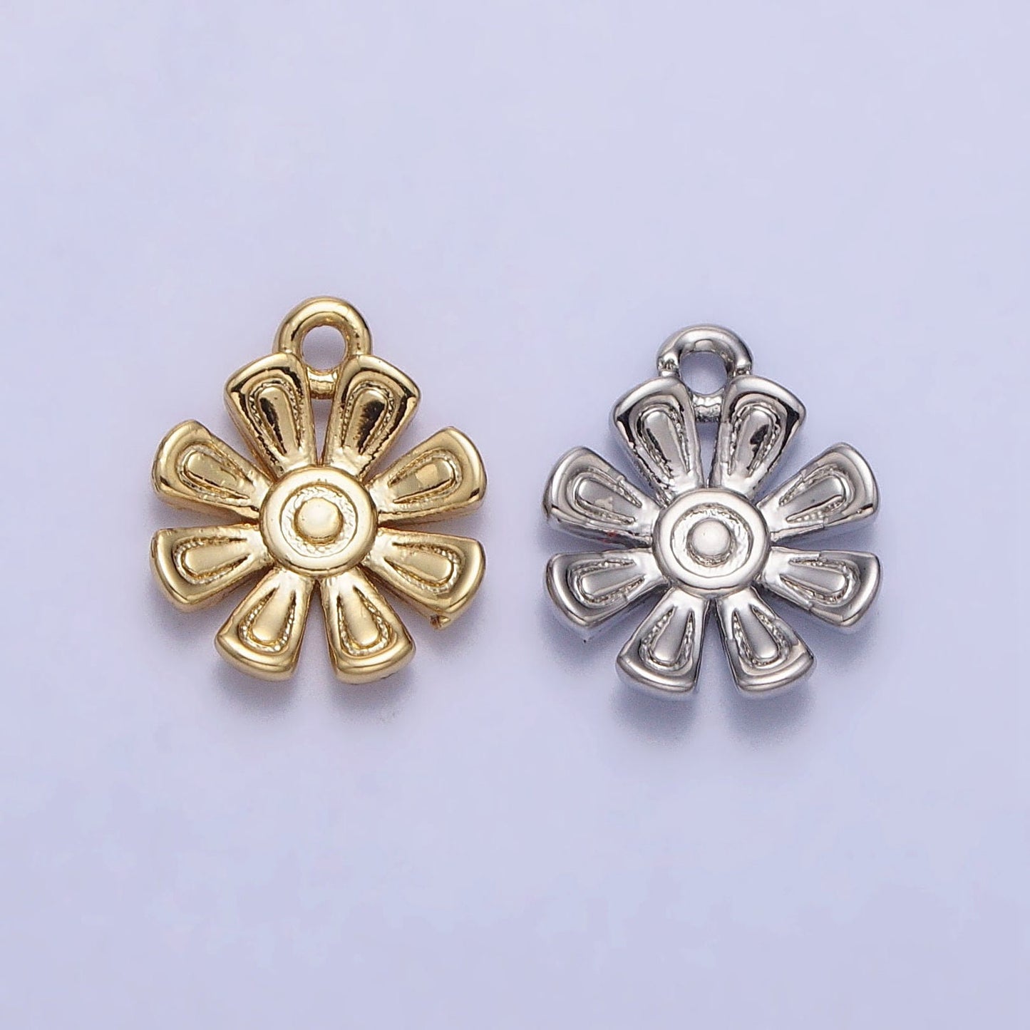 Tiny Mini Gold Flower Charm Pendant, Small Floral Pendant 14K Gold Filled Small Flower Necklace Earring Bracelet Jewelry Making AC335