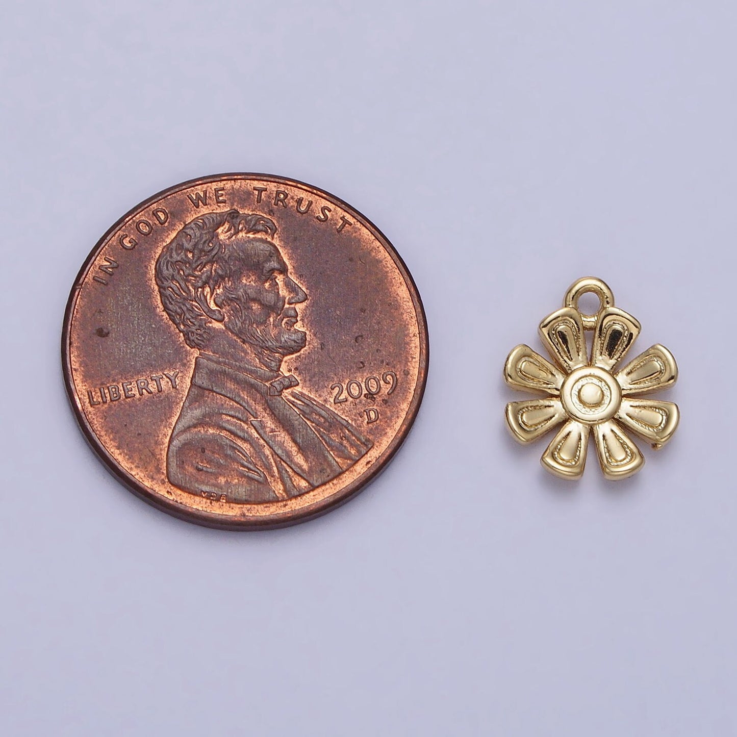 Tiny Mini Gold Flower Charm Pendant, Small Floral Pendant 14K Gold Filled Small Flower Necklace Earring Bracelet Jewelry Making AC335