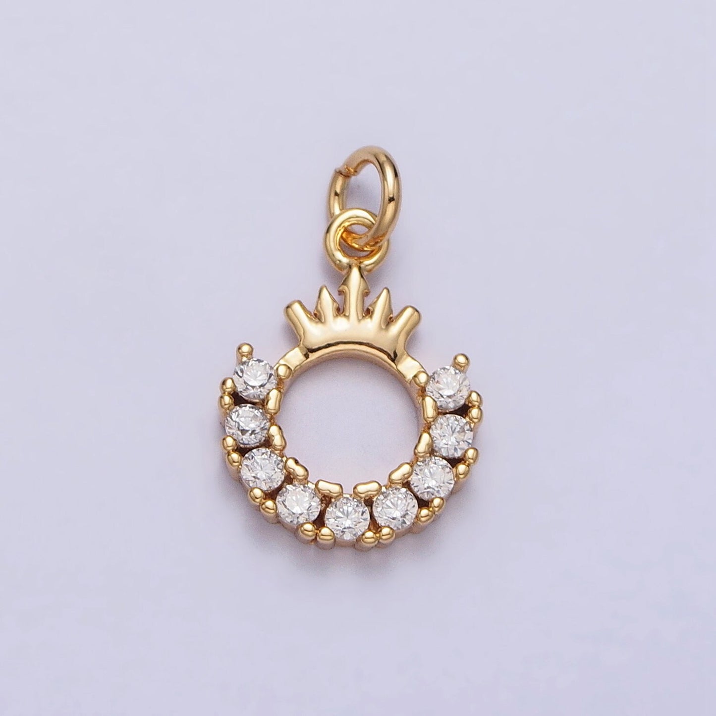 Gold Queen Crown Charm - Dainty Silver Crown Pendant Mini Cubic Zirconia Cute Gold Crown for Necklace Bracelet Supply AC258