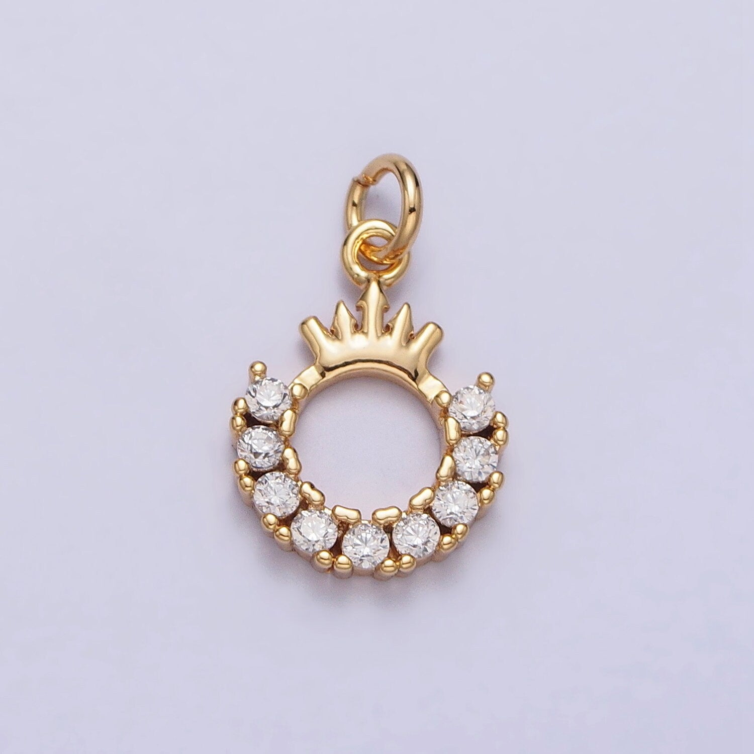 Gold Queen Crown Charm - Dainty Silver Crown Pendant Mini Cubic Zirconia Cute Gold Crown for Necklace Bracelet Supply AC258
