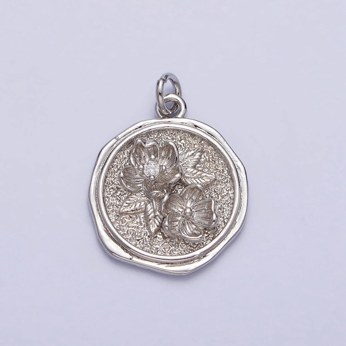 Gold Hawaiian Hibiscus Flower Charm Silver Five Petal Flower Charm Pendant Dainty Tropical Flower Pendant for Necklace Bracelet Supply AC283