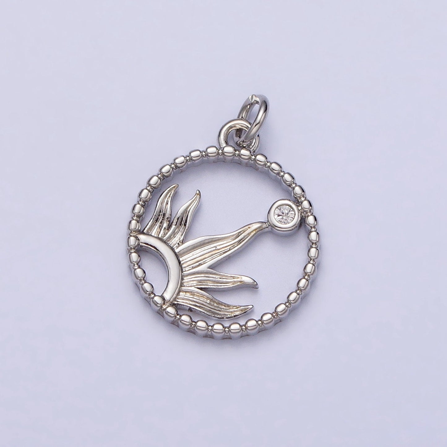 Dainty Sunshine Charm 16K Gold Filled Sun rays pendant, Silver Sun Charm Celestial Jewelry for Bracelet Necklace Component AC270
