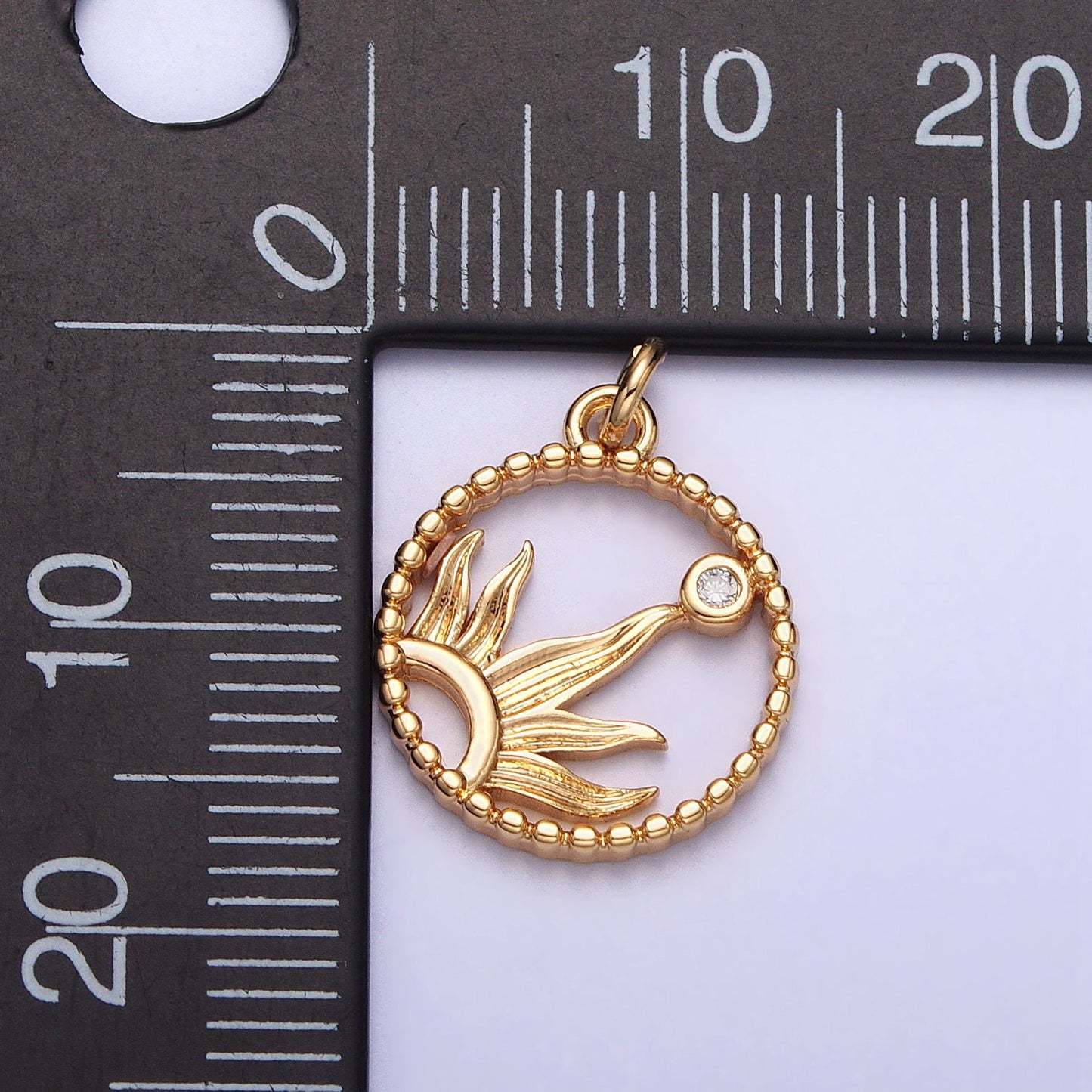 Dainty Sunshine Charm 16K Gold Filled Sun rays pendant, Silver Sun Charm Celestial Jewelry for Bracelet Necklace Component AC270