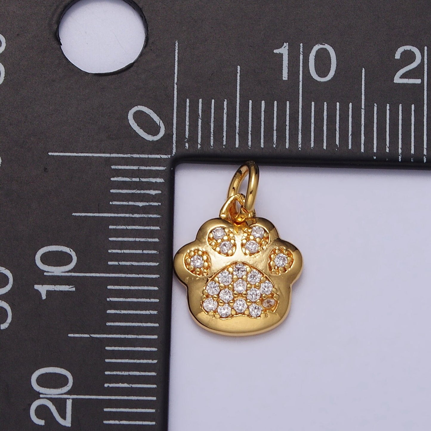 Mini Dog Paw Pendant Lead Nickel free 24K gold plated brass Animal Bear Charm Necklace Bracelet Jewelry making AC251