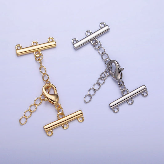 Gold Layered Necklace Spacer - Multi Necklace Detangler Clasp - Silver Multi Layer Clasp - Untangle Layering Clasp Necklace Separator Z107