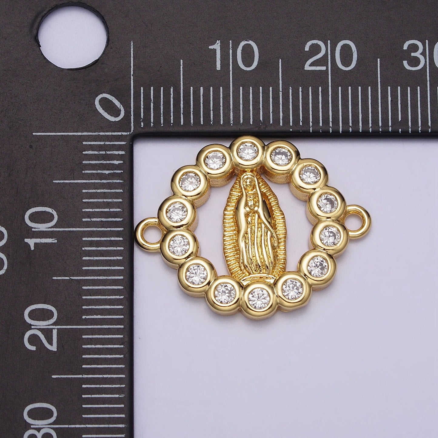 Dainty Gold Virgin Mother Mary Link connector Lady Guadalupe Charm Connector Religious Necklace Bracelet Component Y-782