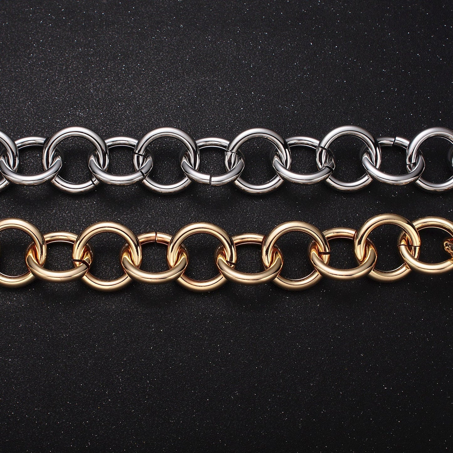 24K Gold Filled 9mm Round Rolo Unfinished Wholesale Statement Jewelry Making Bulk Chain by Yard in Gold & Silver | Roll-1187 Roll-1188