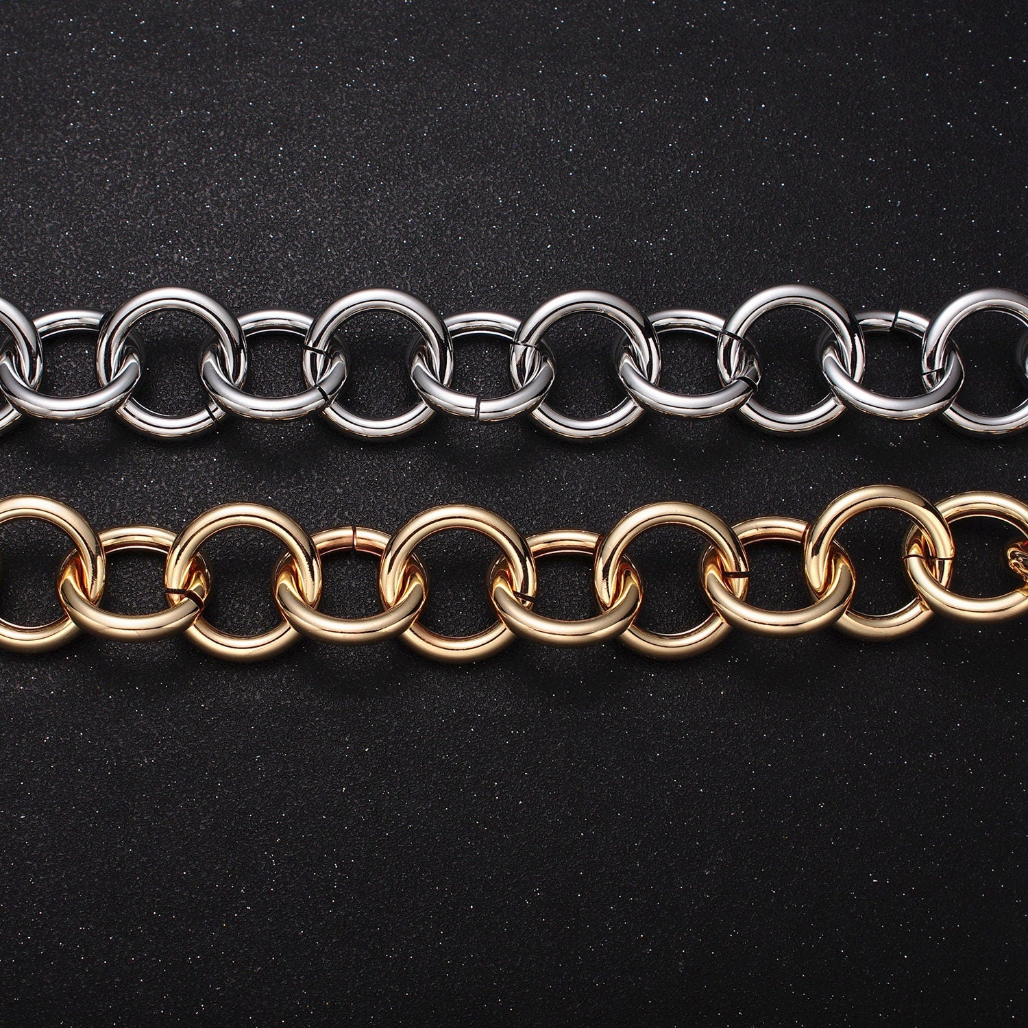 24K Gold Filled 9mm Round Rolo Unfinished Wholesale Statement Jewelry Making Bulk Chain by Yard in Gold & Silver | Roll-1187 Roll-1188