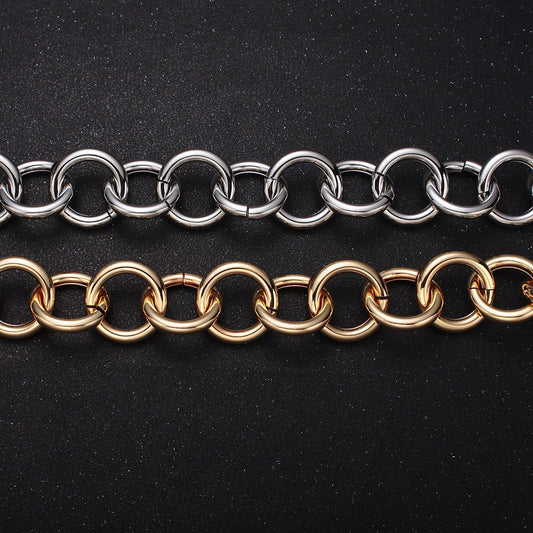 24K Gold Filled 9mm Round Rolo Unfinished Wholesale Statement Jewelry Making Bulk Chain by Yard in Gold & Silver | Roll-1187 Roll-1188
