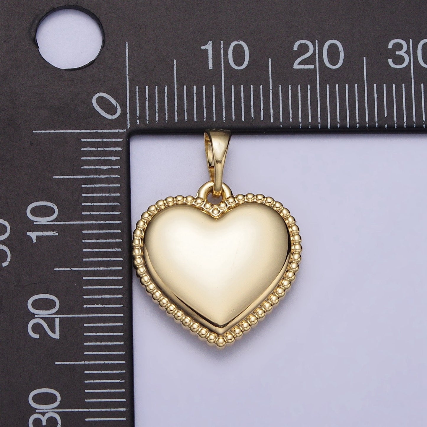 Gold Heart Charms Dainty Valentine Charms 14k Gold Filled Beaded Heart Charm for Necklace Bracelet Earring Supply AA047
