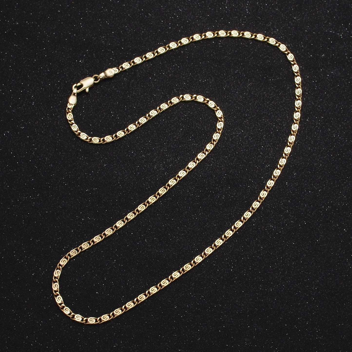 Dainty 24k Gold Filled Chain Necklace, Fine Scroll Gold Chain Simple Gold Necklace Thin Plain Women's Necklace 18" 19.75" Women Chain WA1513