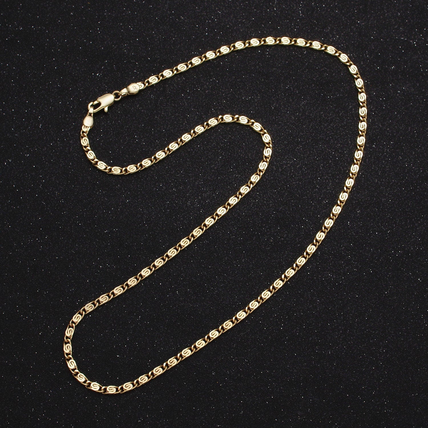 Dainty 24k Gold Filled Chain Necklace, Fine Scroll Gold Chain Simple Gold Necklace Thin Plain Women's Necklace 18" 19.75" Women Chain WA1513