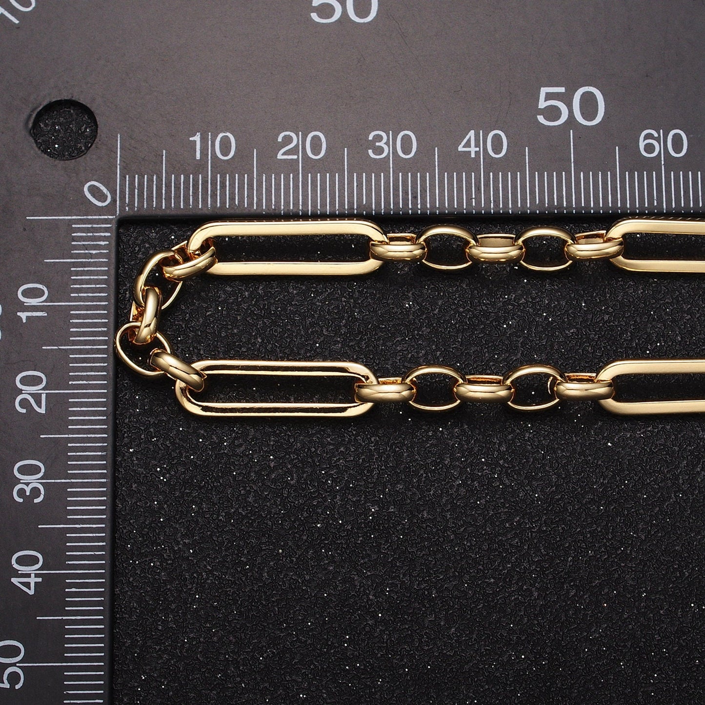 16K, White Gold Filled Unique Paper Clip Double Rolo Link Unfinished Unique Jewelry Making Yard Chain in Gold & Silver | Roll-1181 Roll-1182