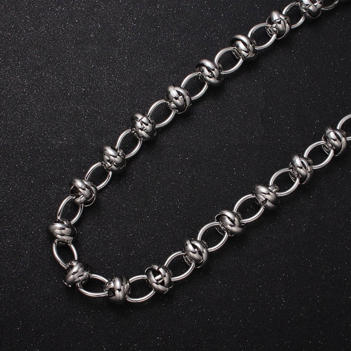 16K Gold Filled Multiple Rolo Link Designed Unfinished Jewelry Making Bulk Yard Statement Chain in Gold & Silver | Roll-1155 Roll-1156