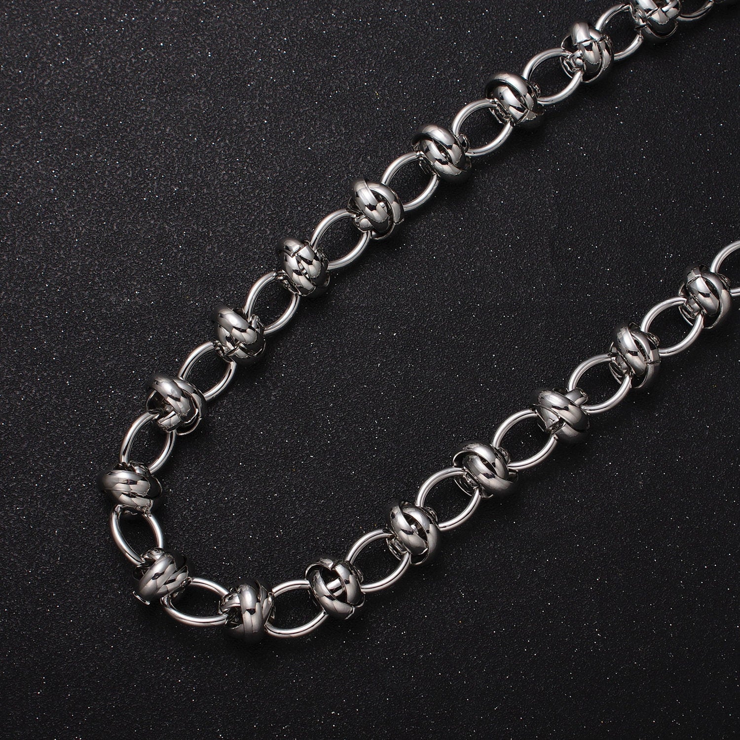 16K Gold Filled Multiple Rolo Link Designed Unfinished Jewelry Making Bulk Yard Statement Chain in Gold & Silver | Roll-1155 Roll-1156