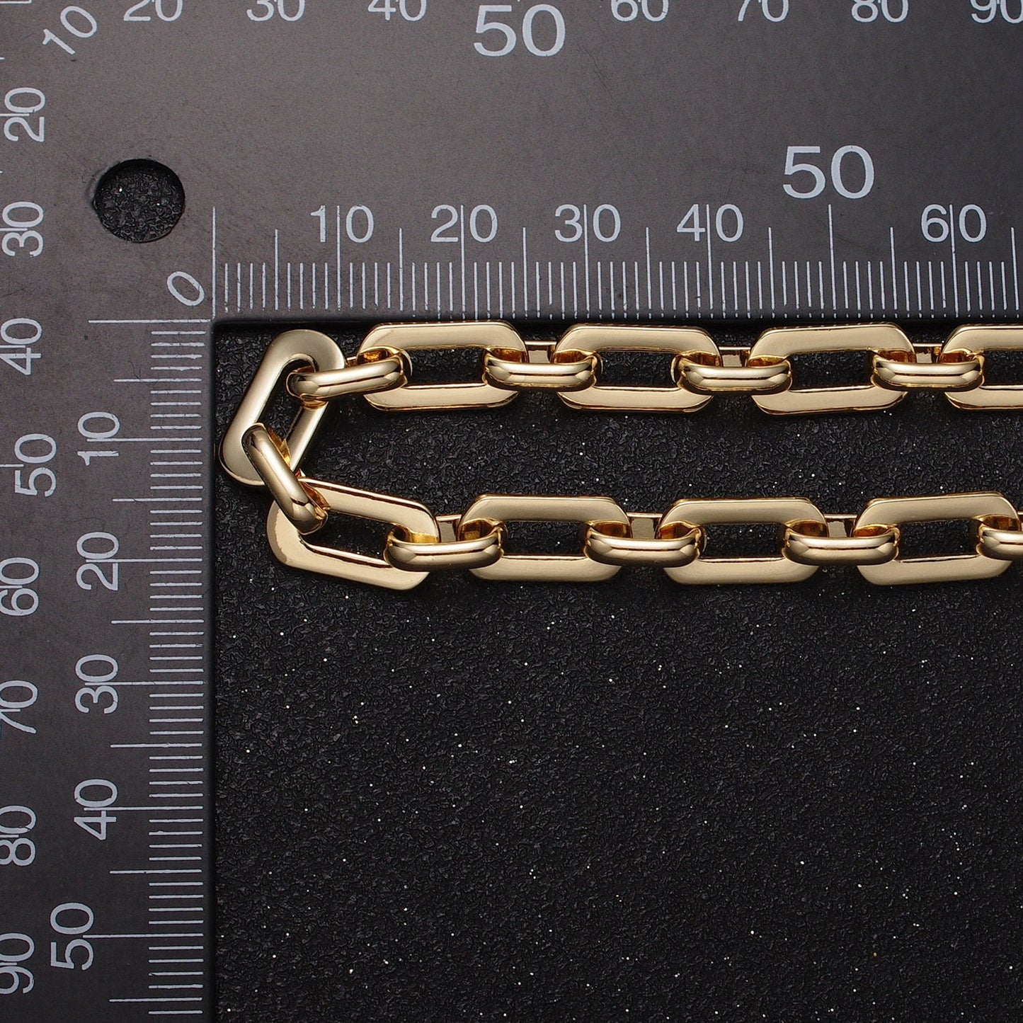 16K Gold Filled Boxy Cable Paper Clip Unfinished 7.2mm Statement Yard Jewelry Making Chain in Gold & Silver | Roll-1153 Roll-1154